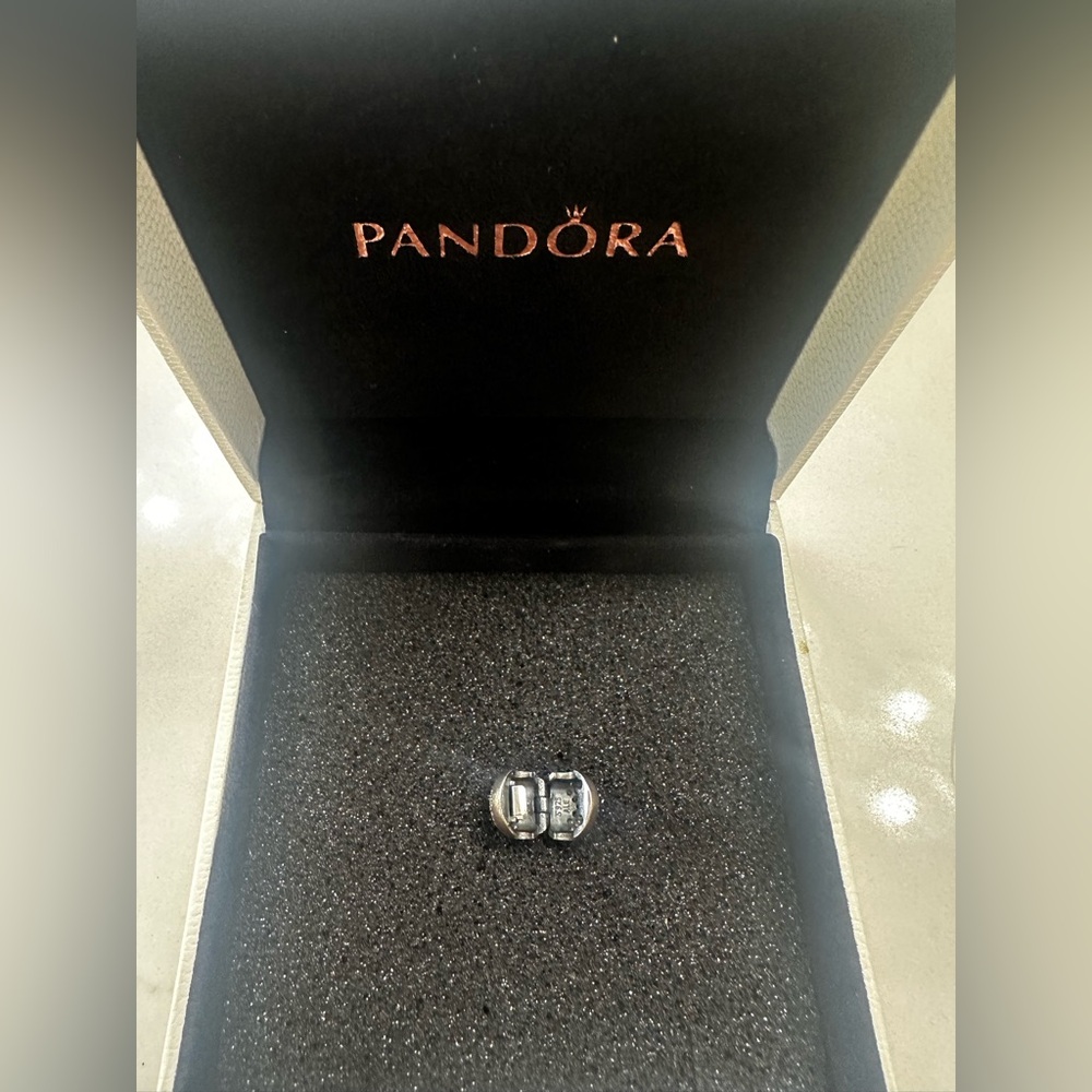 Pandora Jewelry Pave Studded Heart Clip Charm Sterling Silver One Size - Picture 4 of 4